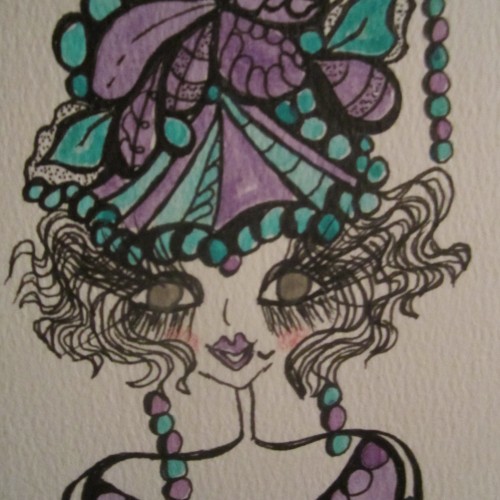MY DOODLE PERSON ALWAYS STARTS ME OUT AS PLAIN JANE THEN GETS OBSSESSED WITH THE DANGLES, ETC, ETC.