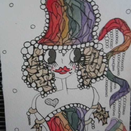 PARTIAL REVERSE COLORING GIRL