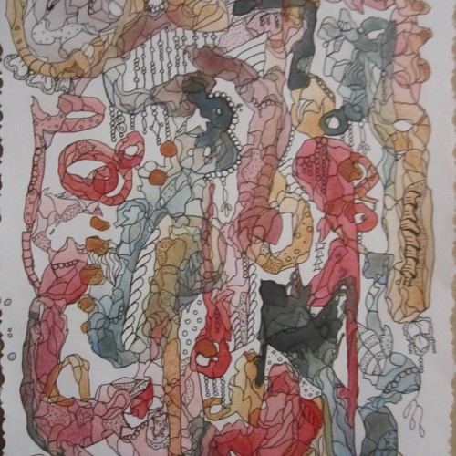 ANOTHER REVERSE COLORING FROM WATERCOLOR STREAKS, ONLY, IN A BOOK I RECEIVED AS A GIFT.