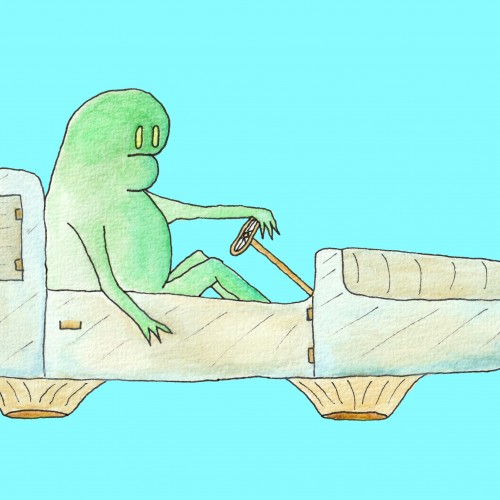 Frog Monster in a Hovercraft