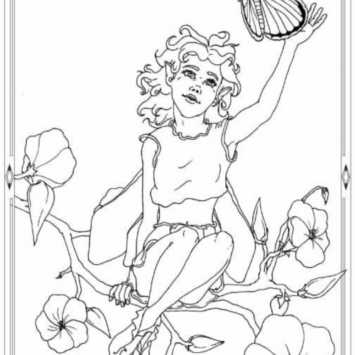 Fairy and Butterfly coloring page