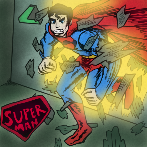 Superman in the style of Jack Kirby