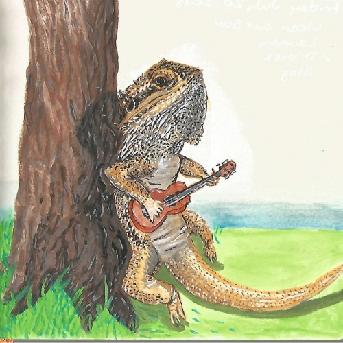 Bearded Dragon Plays Guitar