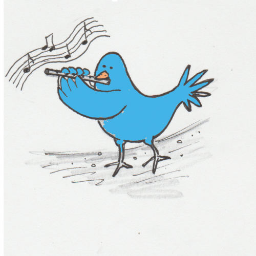 Flute-playing bird