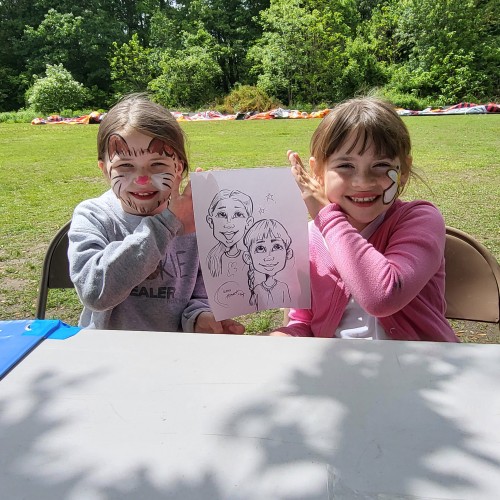 Caricature of two Girls