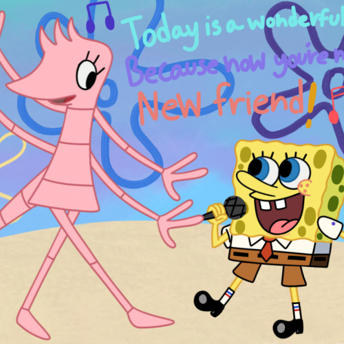 Spongebob and his new friend