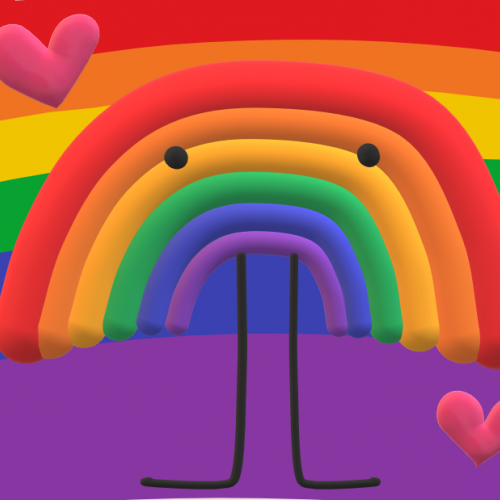Paint 3D rainbow doodle