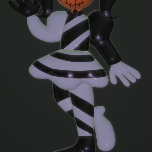 Goth Pumpkin clown girl