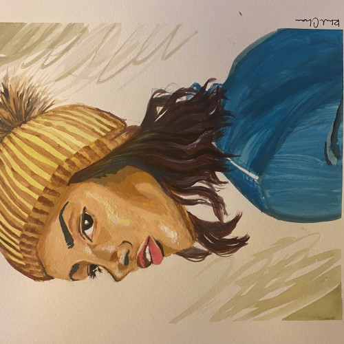 Lady in Denim Shirt