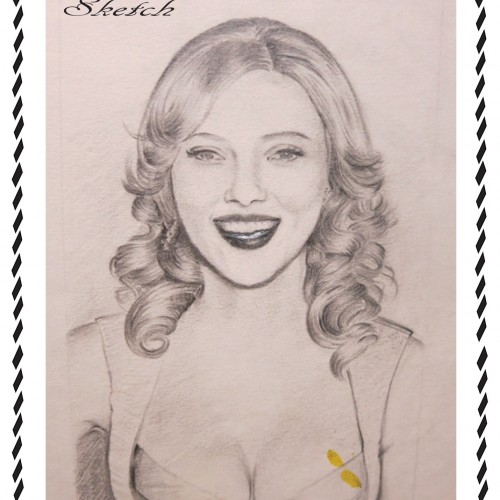 Pencil drawing of Scarlett Johansson