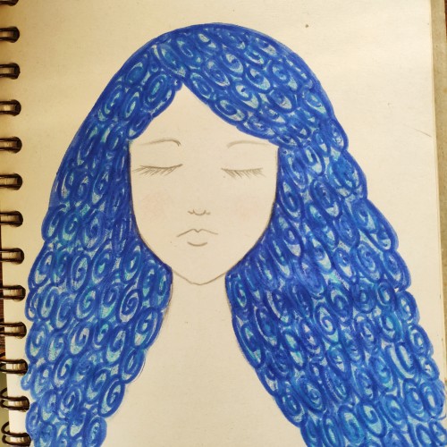 Blue-haired girl