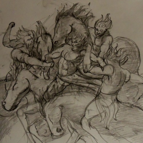 riders, pencil