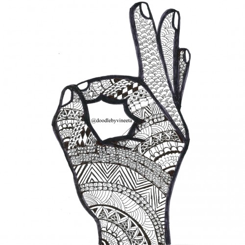 Okay Hand Gesture Mandala