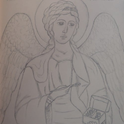 St. Raphael Icon Sketch