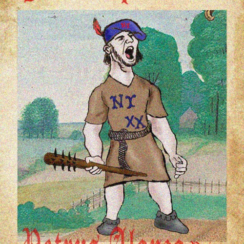 Medieval baseball card of Pete Alonso of the New York Mets