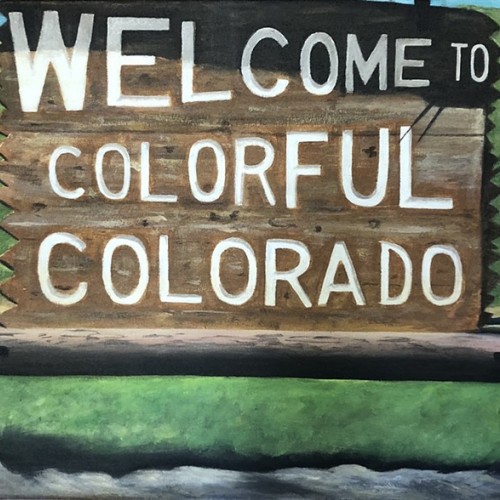 Old Colorado Welcome Sign Painting