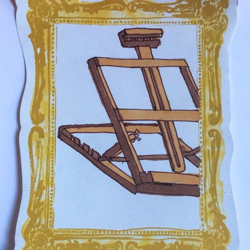 easel in frame