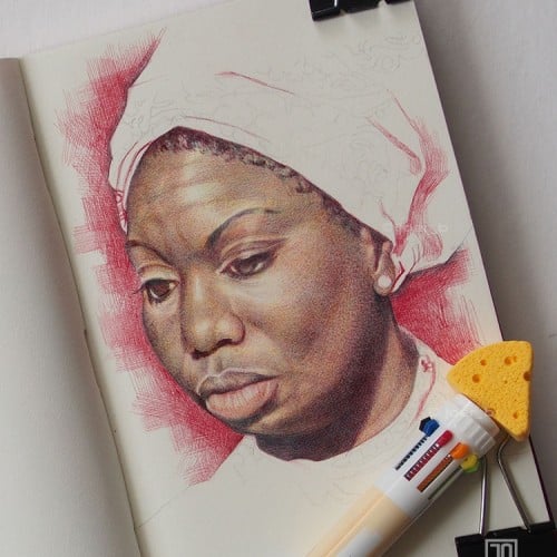 Sketchbook Work - Nina Simone - December 2023