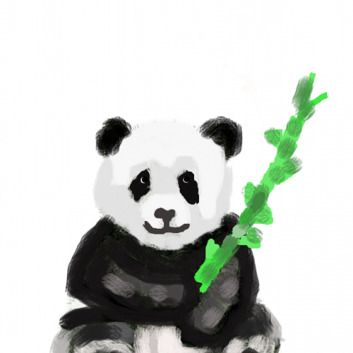 Panda Eating Bamboo