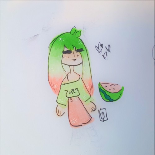Cute watermelon girl
