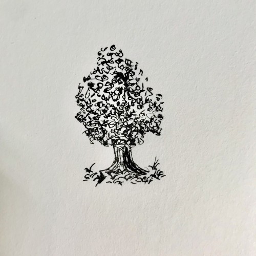 Dip pen tree doodle