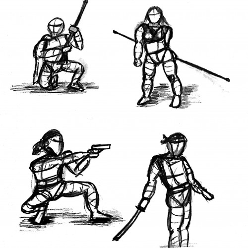 Four random poses