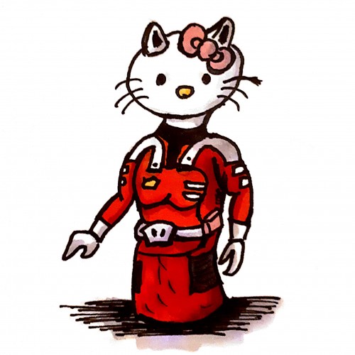 Hello Kitty in Joan Randall dress