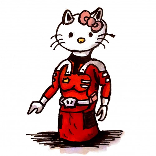Hello Kitty in Joan Randall dress