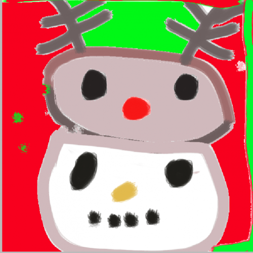 reindeer and snowman