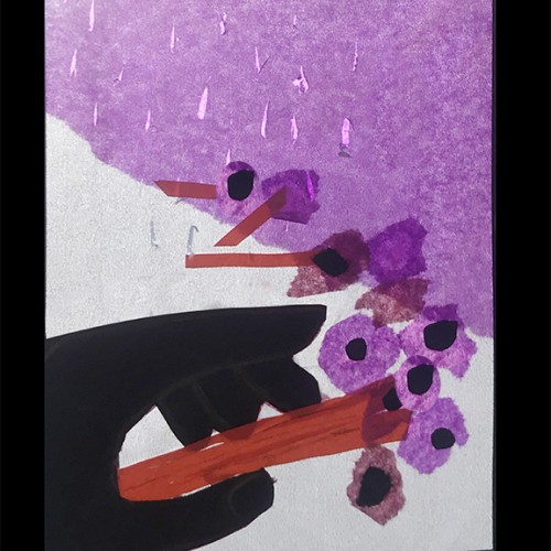 Hand with Purple flowers