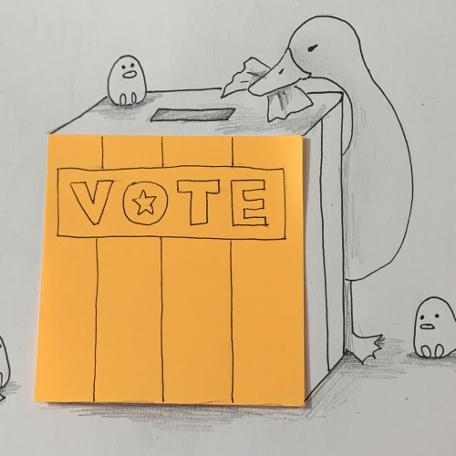 Duck and birbs go do their civic duty