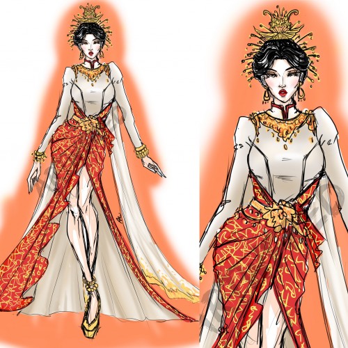 Ms Cambodia fashion illustration idea