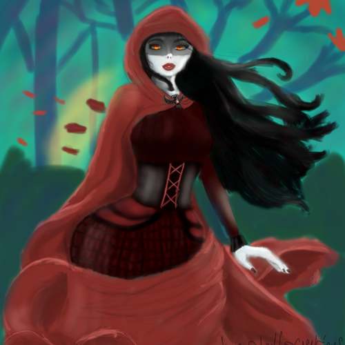 Vampire woman in forest