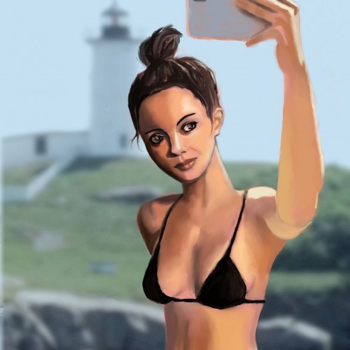 lighthouse selfie