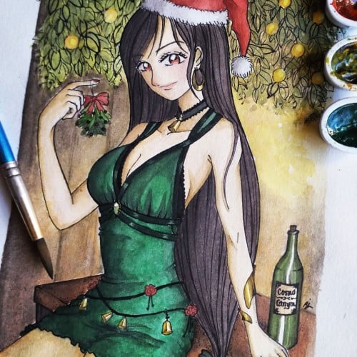 Tifa, Cosmo Canyon and the mistletoe