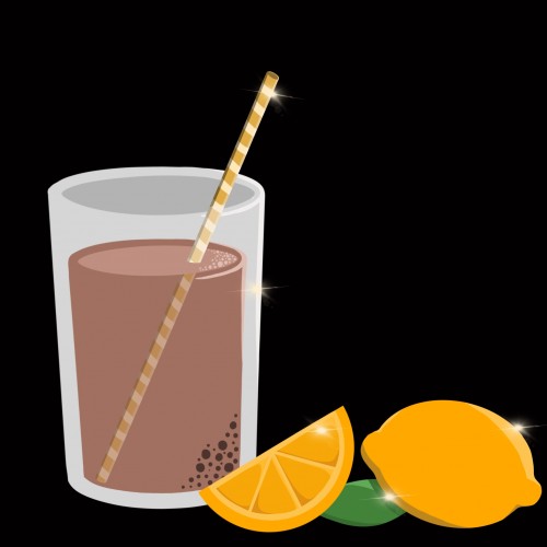 Chocolate milk and lemons