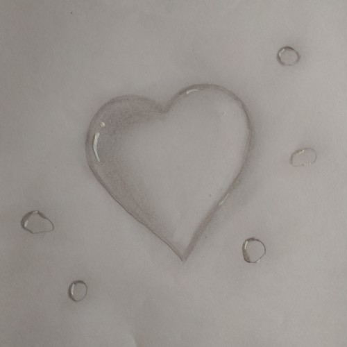 3d heart droplets