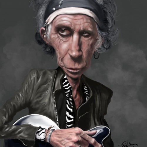 My caricature painting fanart of Keith Richards