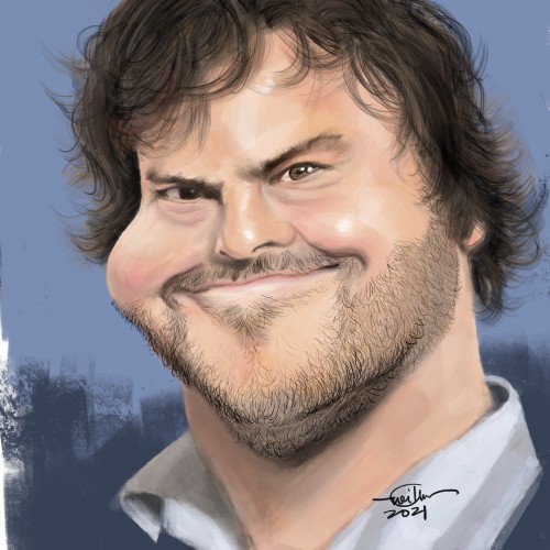 Caricature paint of Jack Black