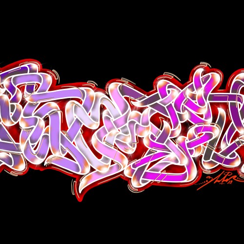 Shoker style digital graffiti Wildstyle