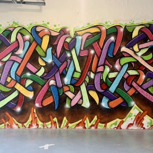 Wild style graffiti art Shoker abstract colors