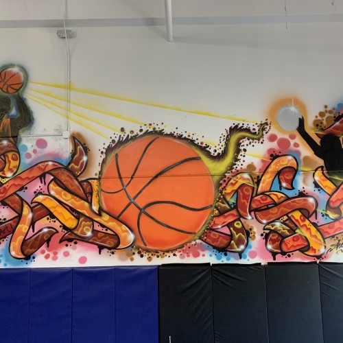 Basketball gym mural graffiti Florida plantation