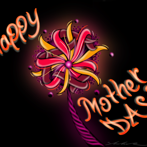Happy mother day digital flower Shoker style