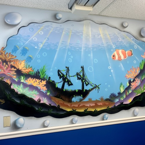 OCEAN BOTTOM MURAL SPRAY PAINT SHOKER