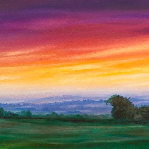Sunset Over Kent Countryside