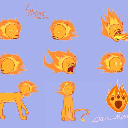 Fire Lion Sticker designs