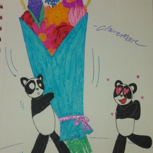 Panda with BIG Bouquet