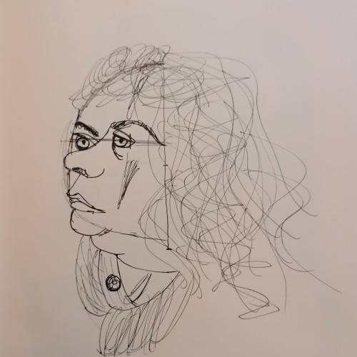 A portait I did in front of the person.