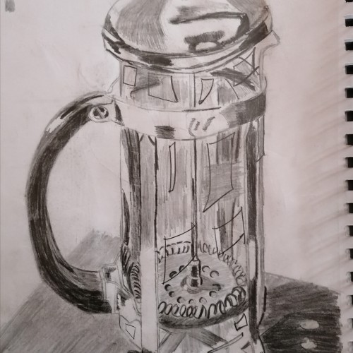 A Coffee Pot In Pencil