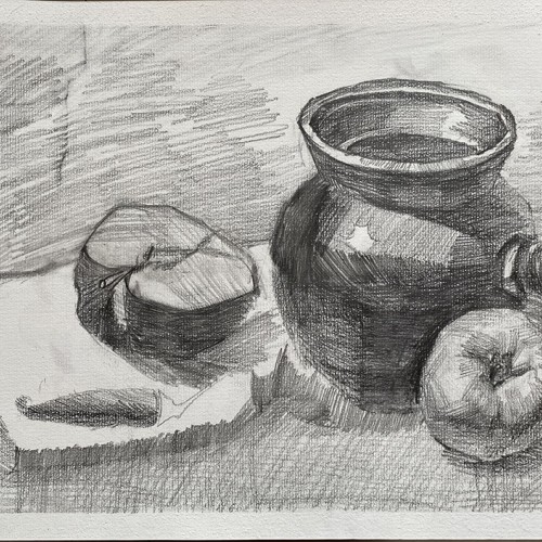 【素描】陶罐速写 [Sketching] Quick Sketch of a Pottery Jar